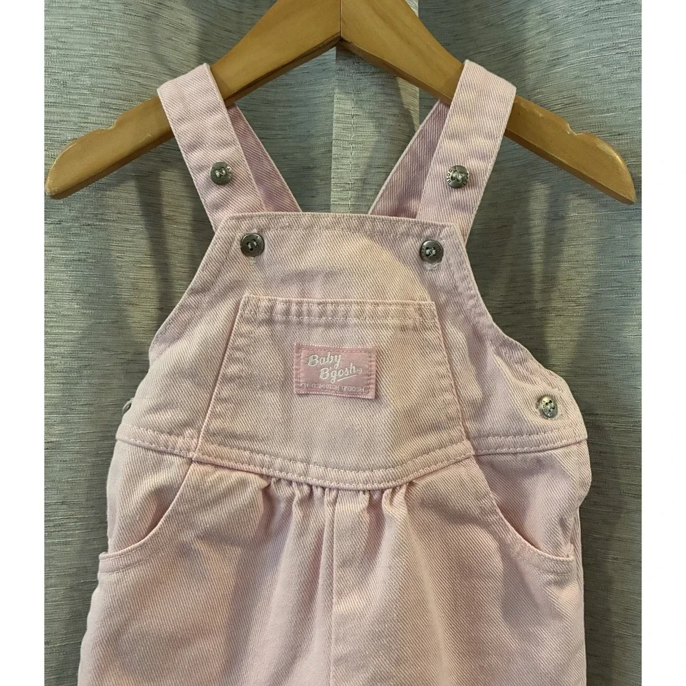 Vintage Baby B'Gosh Light Pink Overalls |‎ 90s OshKosh Vestbak Romper